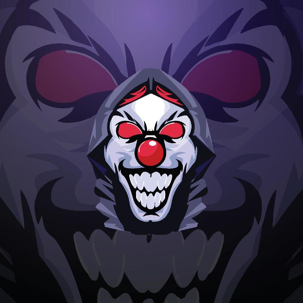 Joker-Gamer-Maskottchen-Logo vektor