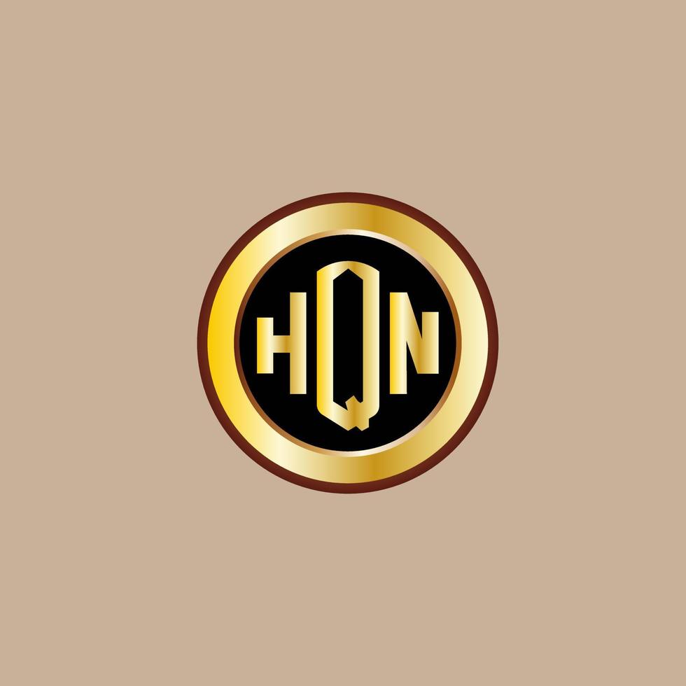 kreatives Hon-Brief-Logo-Design mit goldenem Kreis vektor