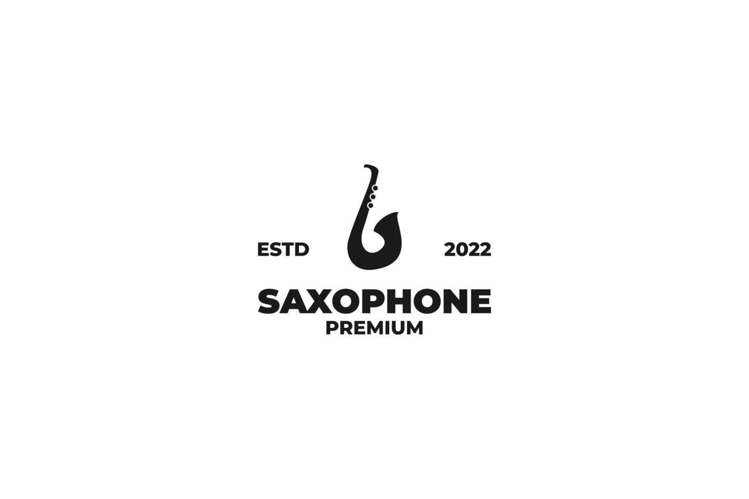 saxofon ikon logotyp design vektor illustration
