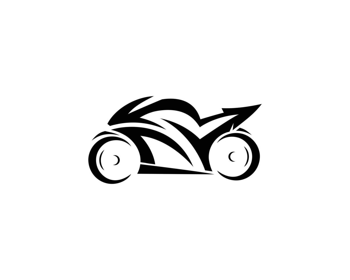 Motorrad-Logo-Design und moderne Superbike-Silhouette-Vektor-Konzeptvorlage. vektor