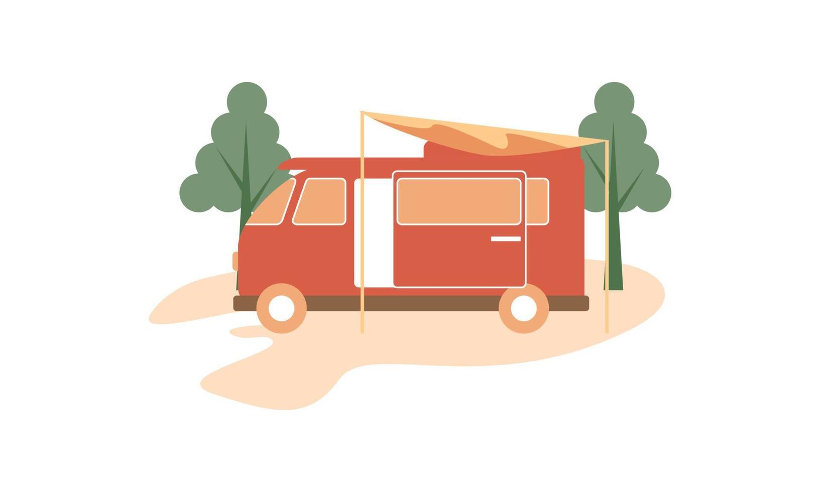 Wohnmobil-Wohnwagen-Logo-Design-Vektor-Illustration vektor