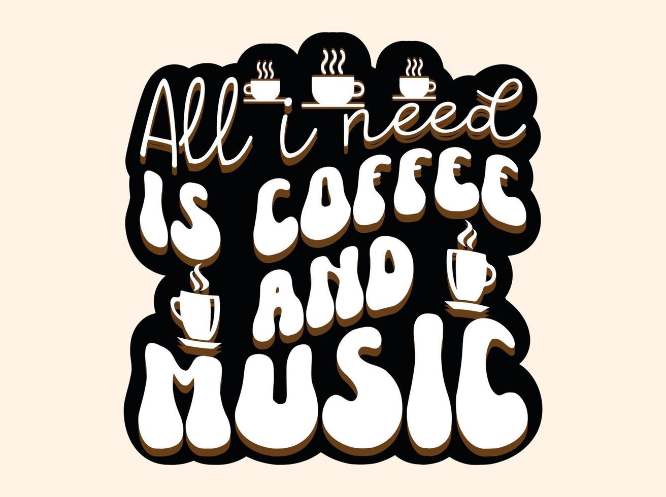 trendiges Kaffee-T-Shirt-Design, Vintage-Typografie und Schriftkunst, Retro-Slogan vektor