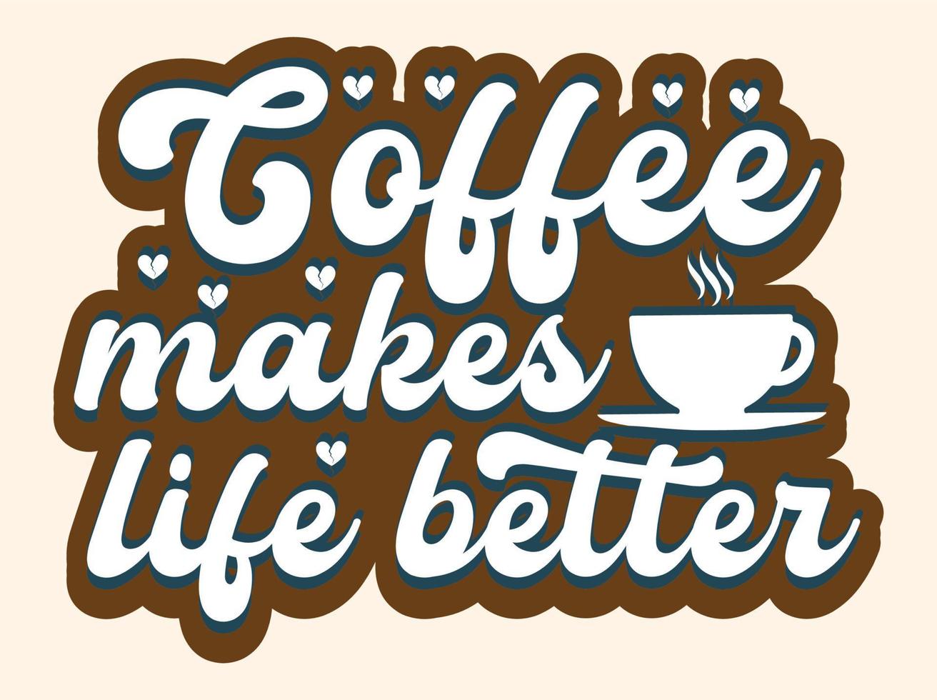 trendig kaffe tshirt design, årgång typografi och text konst, retro slogan vektor