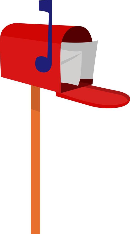 röd post låda, illustration, vektor på vit bakgrund