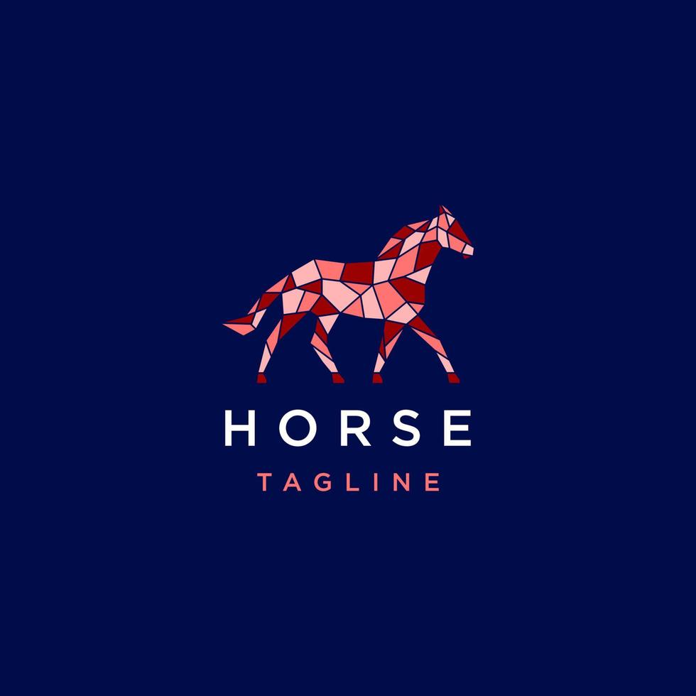 häst geometrisk logotyp vektor ikon design mall