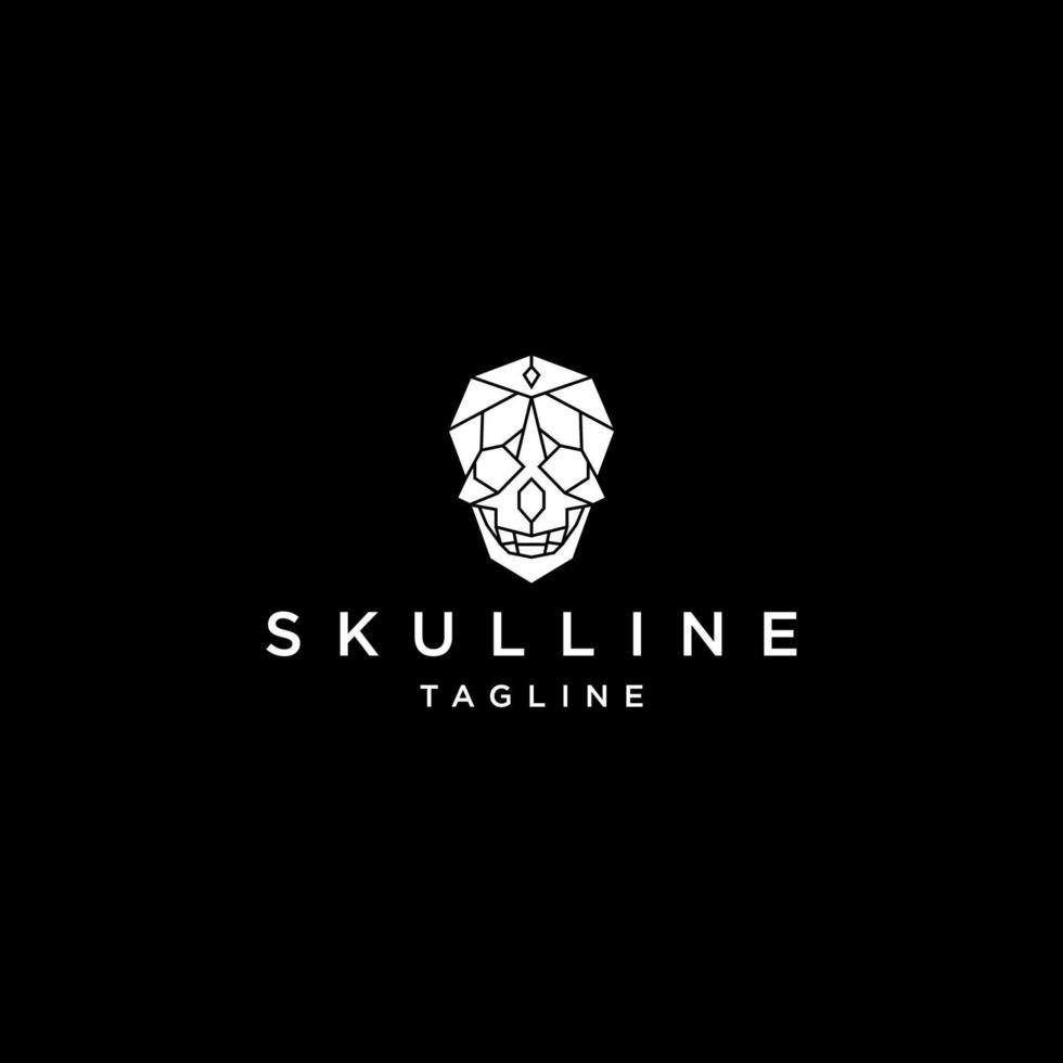 skalle geometrisk polygonal logotyp vektor ikon design mall