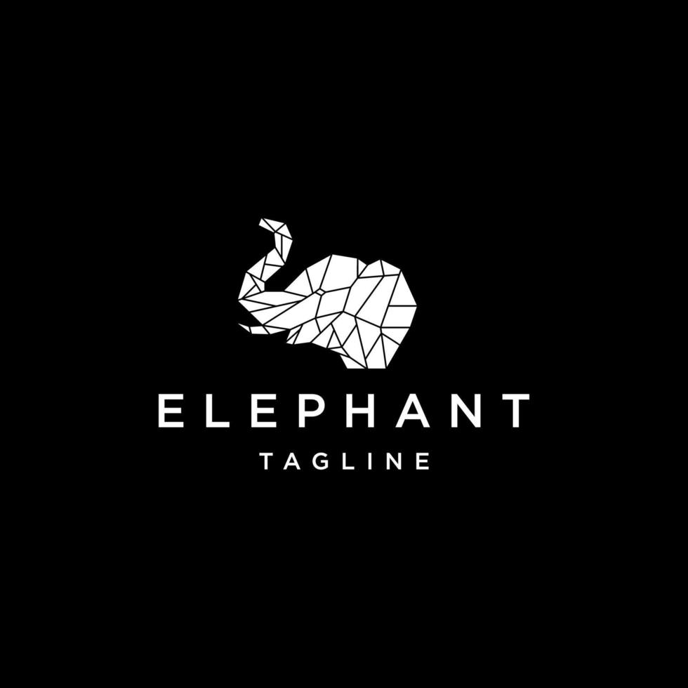 Design-Vorlage für geometrische Logo-Symbole mit Elefantenkopf vektor