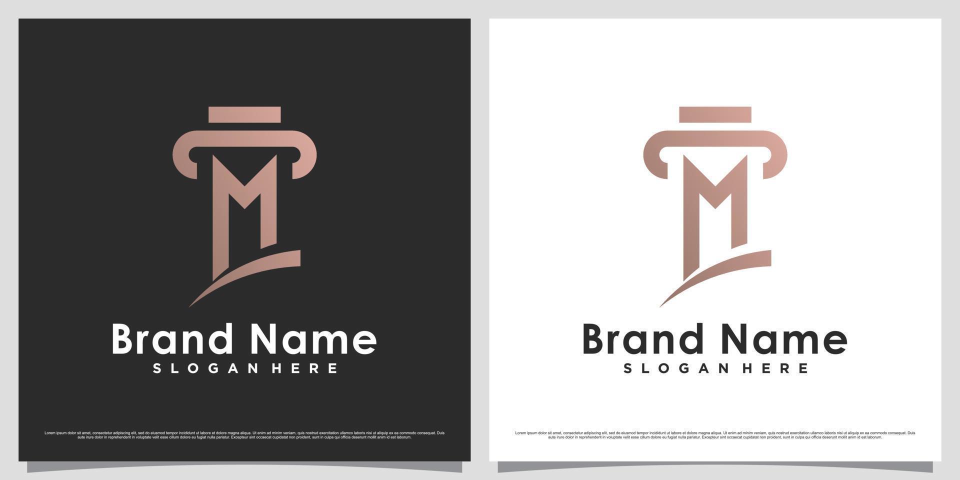 lag fast logotyp design mall för företag ikon med brev m och kreativ unik begrepp vektor