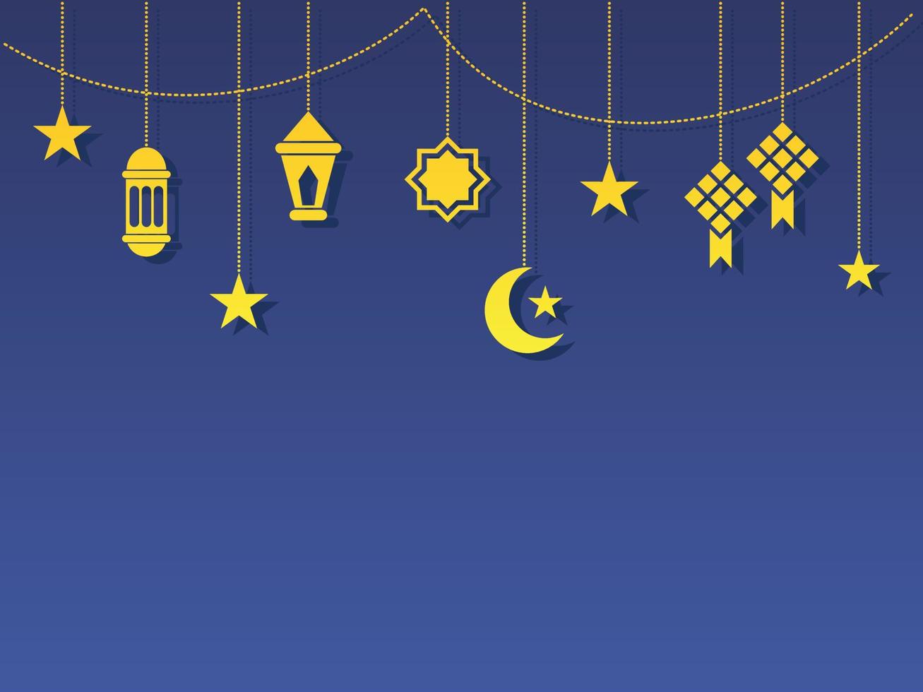 ramadan und eid mubarak flaches banner, vektorillustrationsdesign vektor