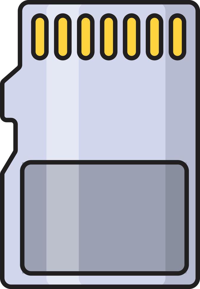 sd-chip-vektorillustration auf einem hintergrund. hochwertige symbole. vektorikonen für konzept und grafikdesign. vektor