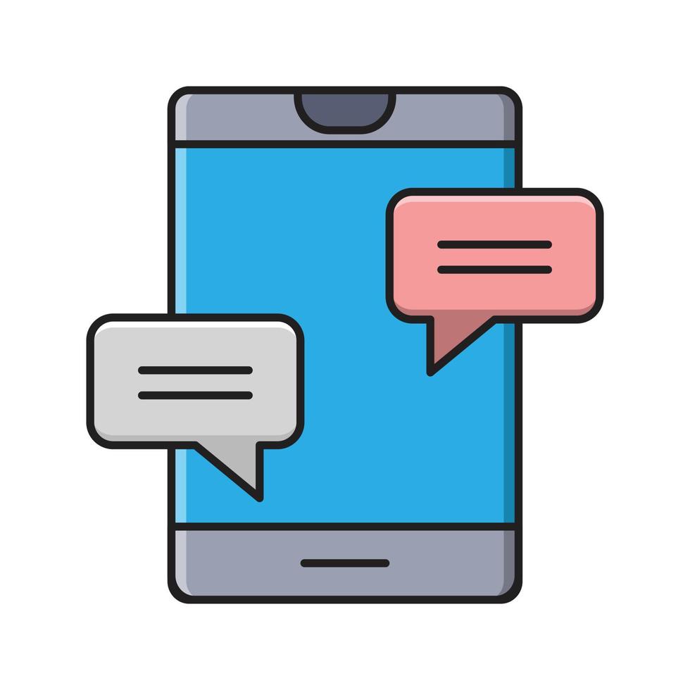 mobile chat-vektorillustration auf einem hintergrund. hochwertige symbole. vektorikonen für konzept und grafikdesign. vektor