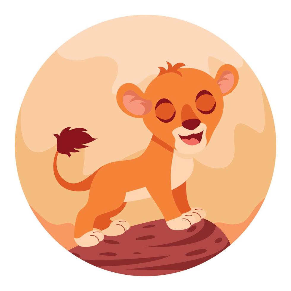 tecknad serie illustration av en lejon vektor