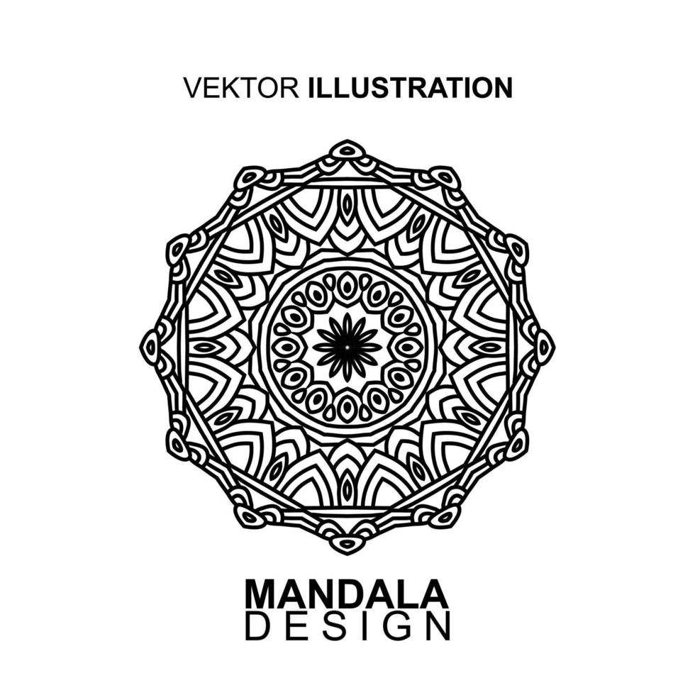 hand dragen mandala design. vektor illustration