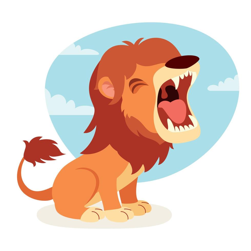 tecknad serie illustration av en lejon vektor