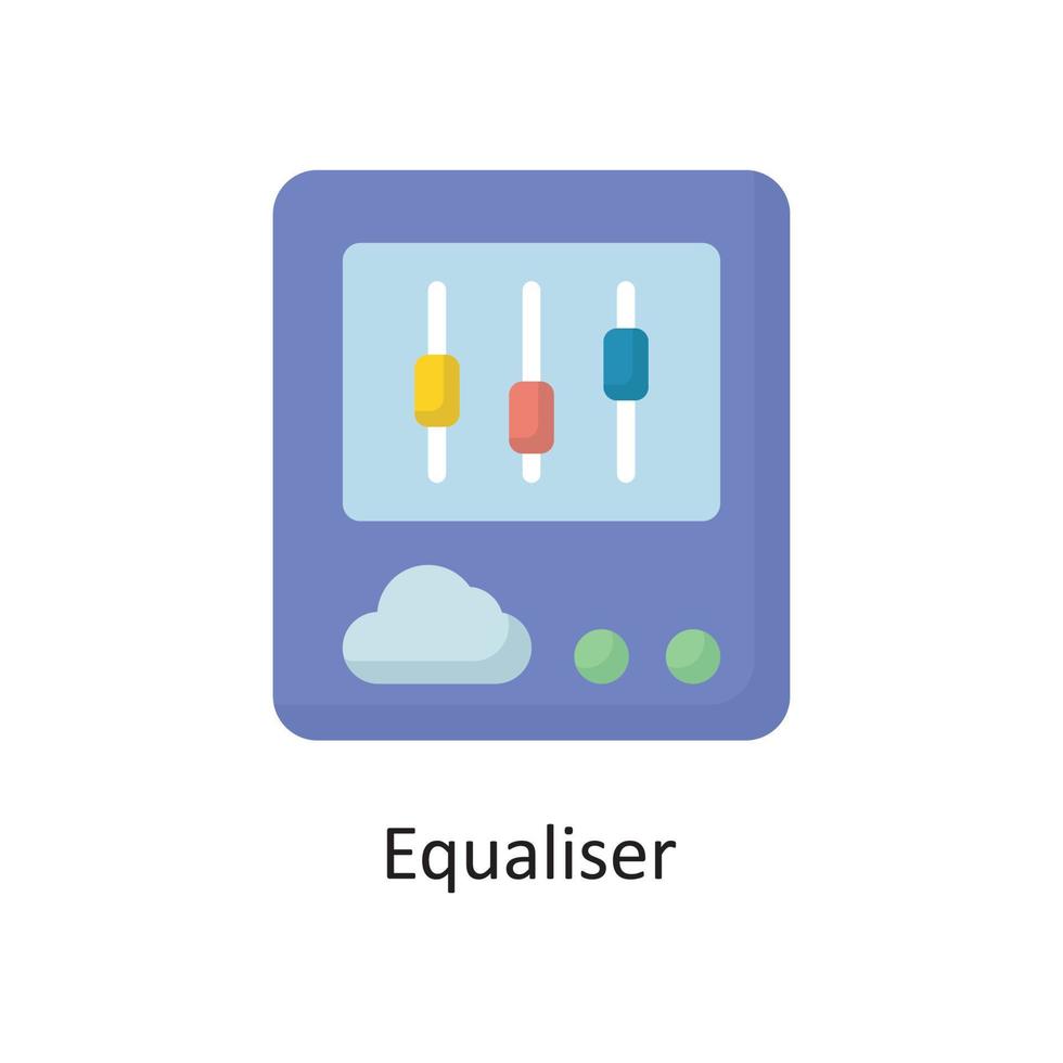 Equalizer-Vektor-flache Icon-Design-Illustration. cloud computing-symbol auf weißem hintergrund eps 10 datei vektor