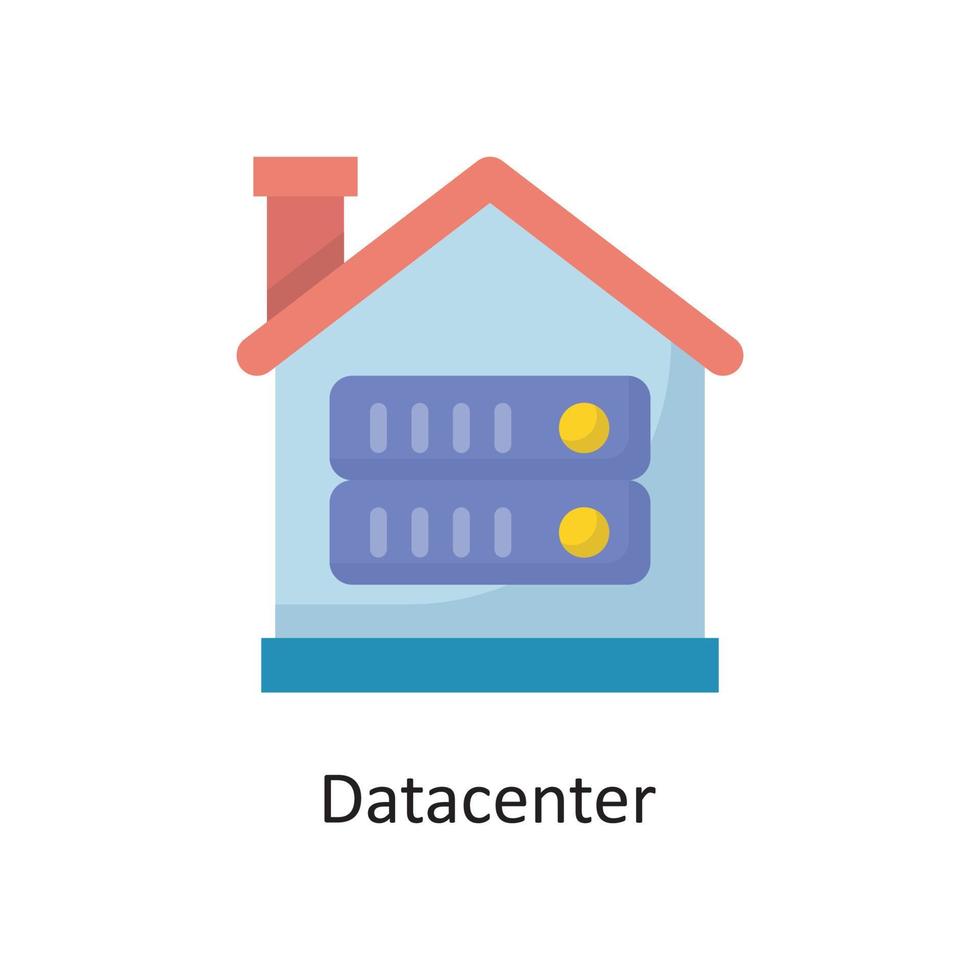 flache Ikonendesignillustration des Rechenzentrumsvektors. cloud computing-symbol auf weißem hintergrund eps 10-datei vektor