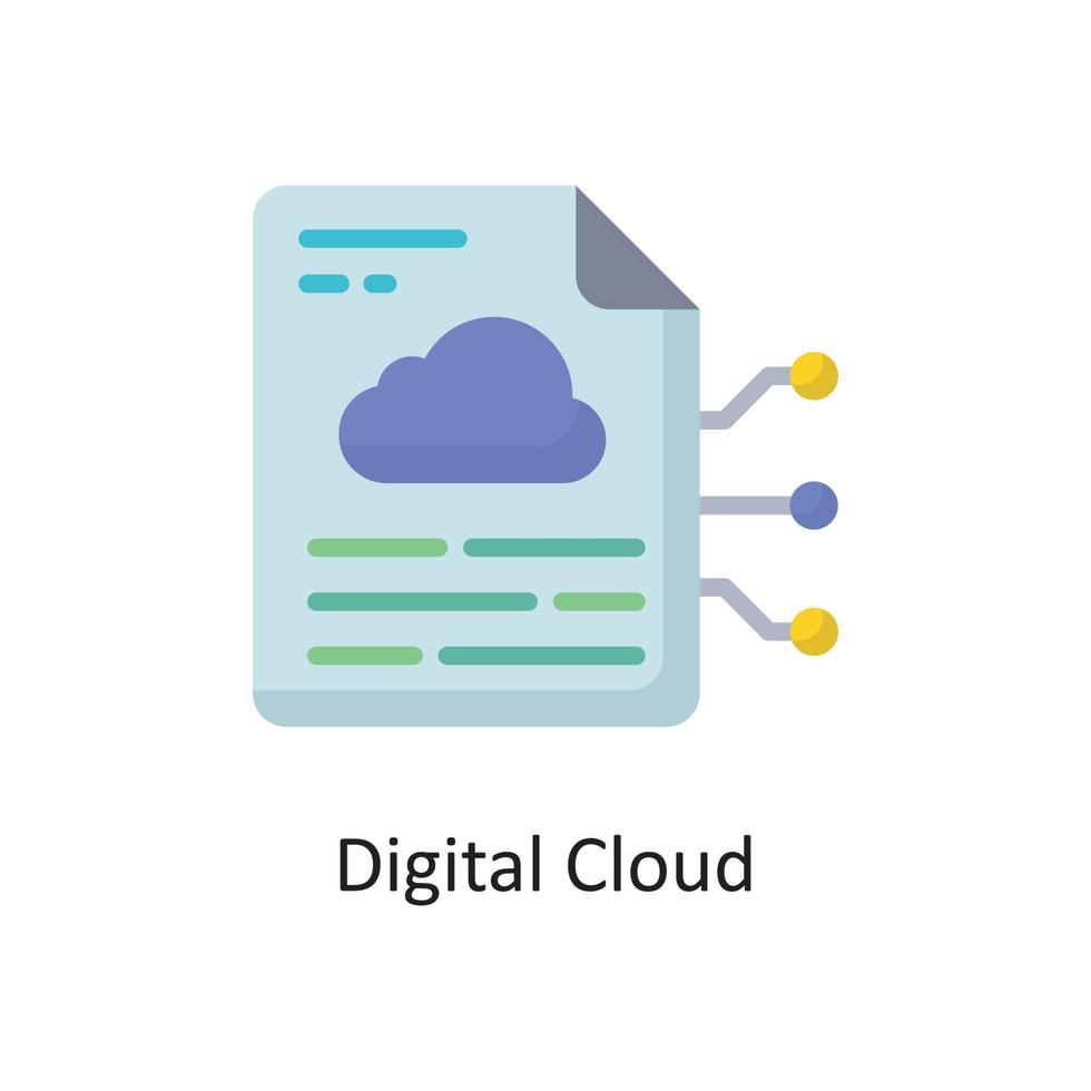 flache Ikonendesignillustration des digitalen Wolkenvektors. cloud computing-symbol auf weißem hintergrund eps 10-datei vektor