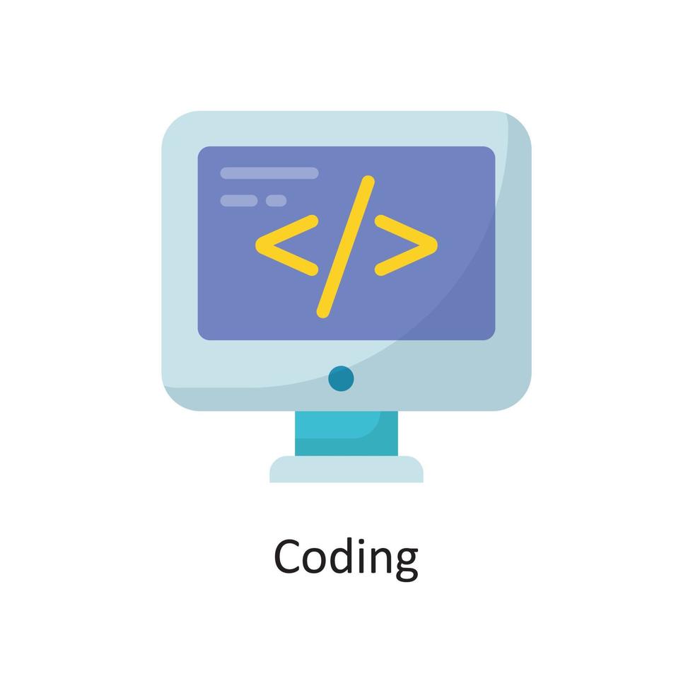 kodning vektor platt ikon design illustration. moln datoranvändning symbol på vit bakgrund eps 10 fil