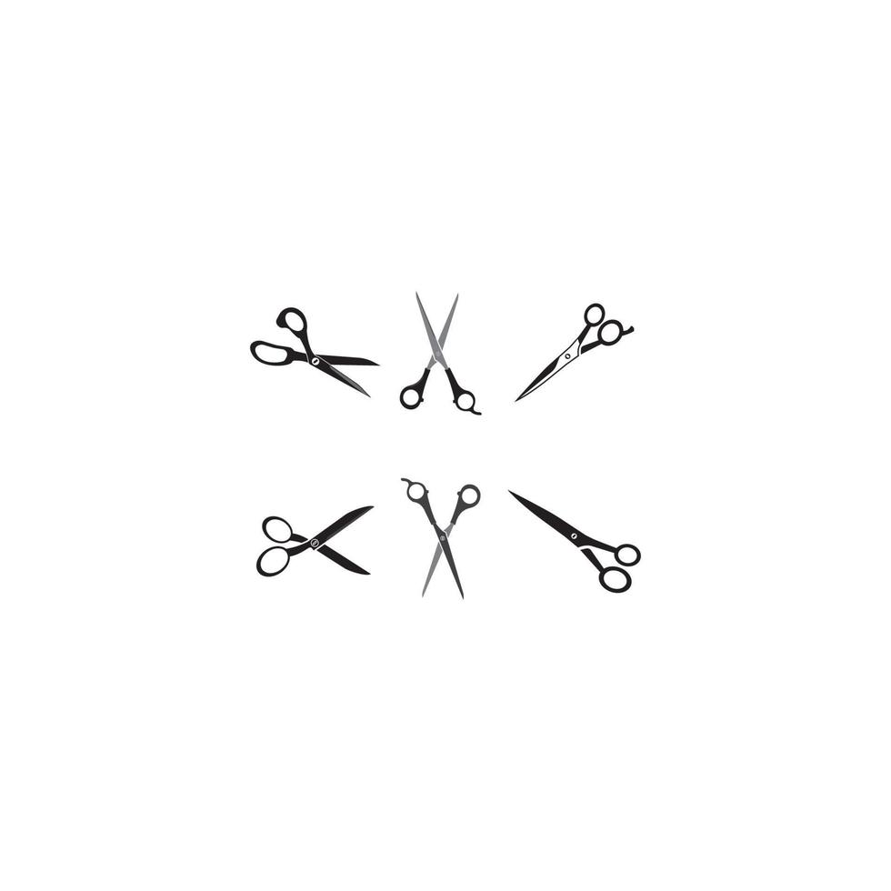 scissor logotyp mall vektor ikon illustration
