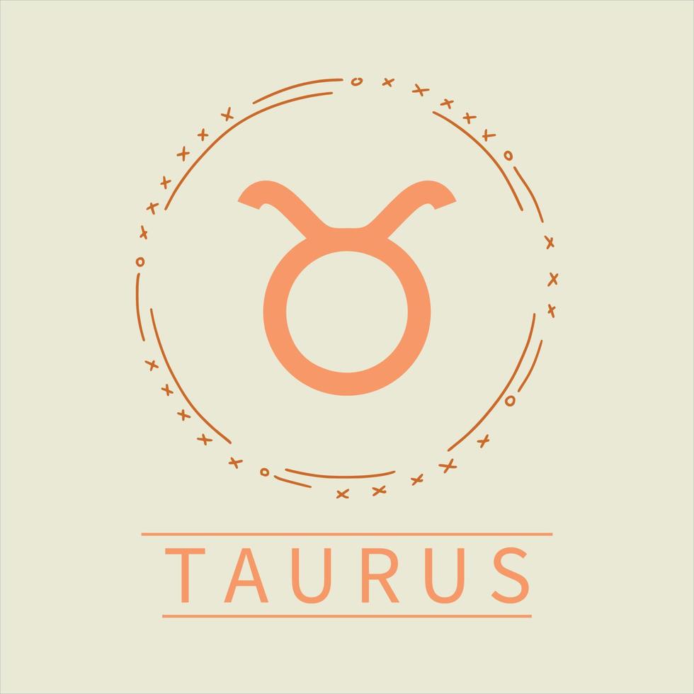 ikoniska zodiaken taurus dekoration söt ram gräns vektor