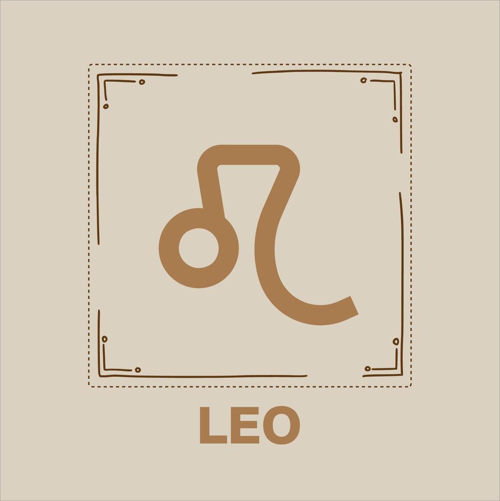 leo zodiaken dekoration söt ram fyrkant vektor