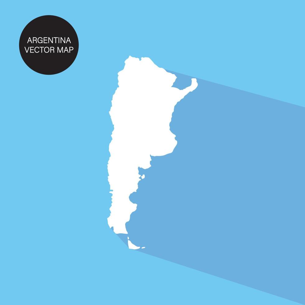 Vektorsymbol Argentinien Karte weiß und blau gefärbt vektor