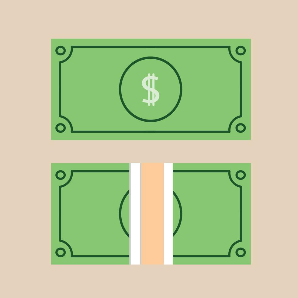 vektor av dollar pengar papper två illustrationer