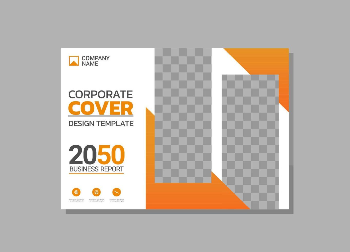 företags- bok omslag horisontell design vektor