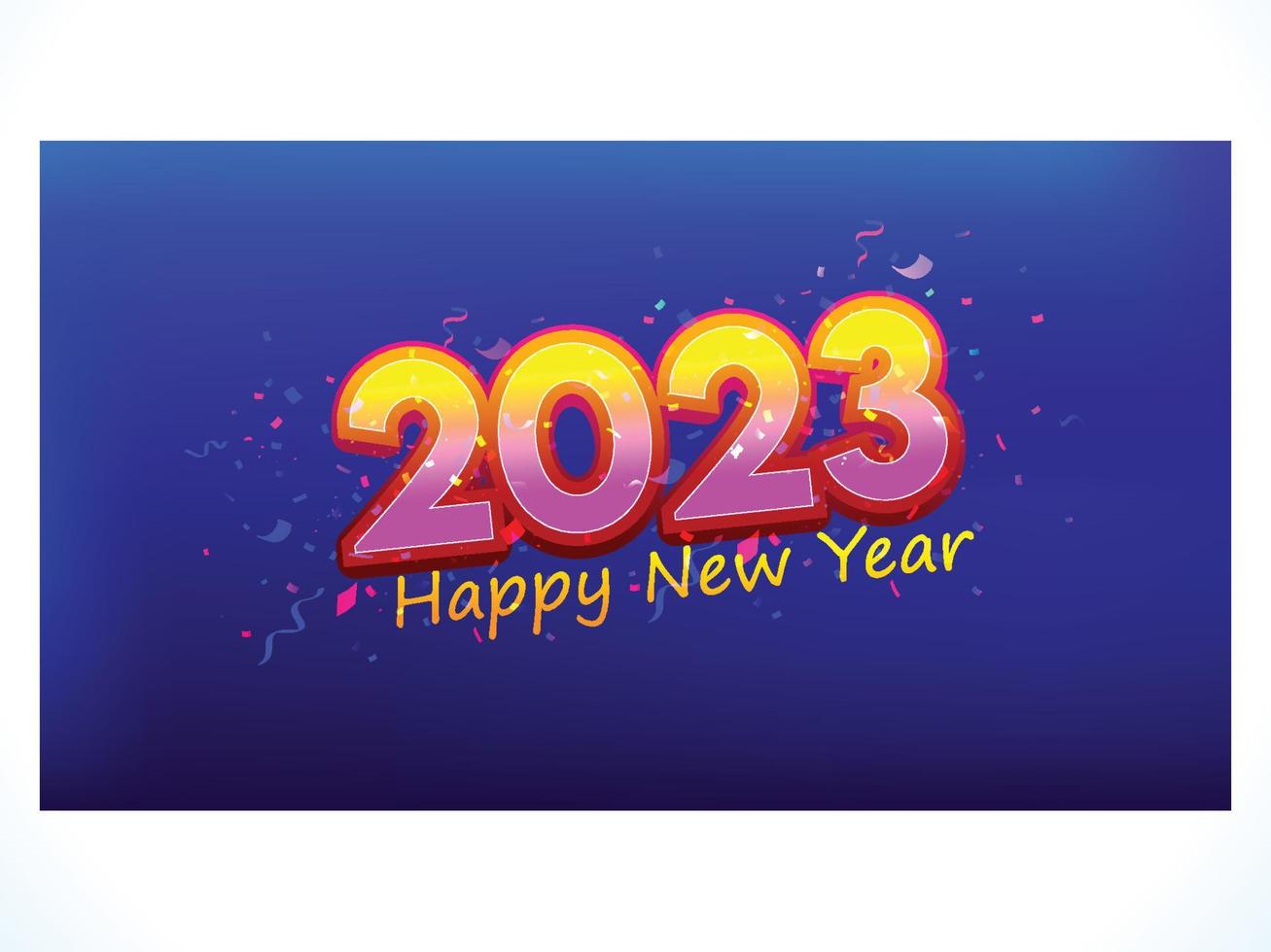 Lycklig ny år 2023, bakgrund, 3d djärv text effekt, text typografi design, text effekter, text effekt bakgrund vektor