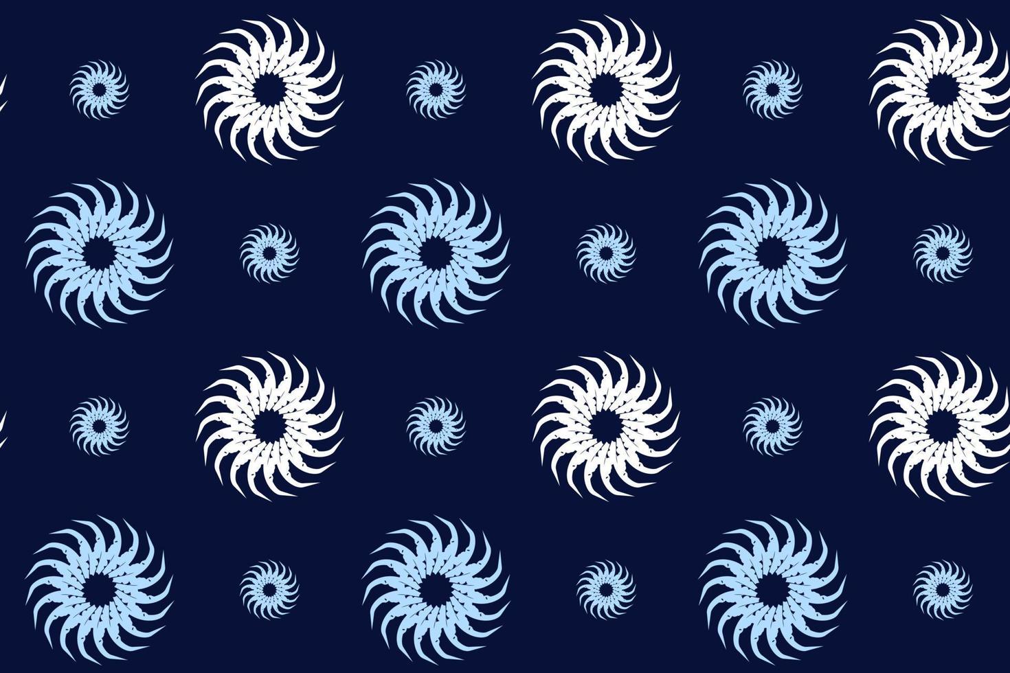geometrisches Muster nahtlos. weiße und blaue Schneeflocken auf dem blauen Hintergrund. Vektor-Illustration. vektor