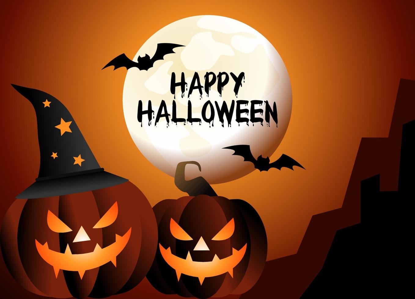 Vektorgrafik von Happy Halloween gut für Halloween-Feier. flaches Design. flyer design.flache illustration. vektor