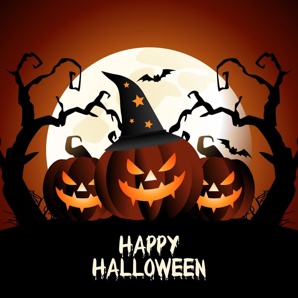 Vektorgrafik von Happy Halloween gut für Halloween-Feier. flaches Design. flyer design.flache illustration. vektor
