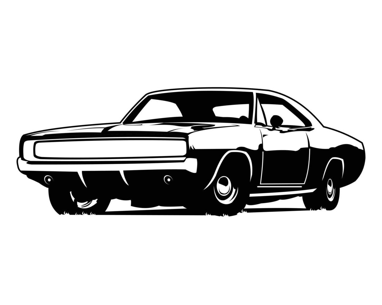 Logo Muskelauto Dodge Challenger 1968 vektor