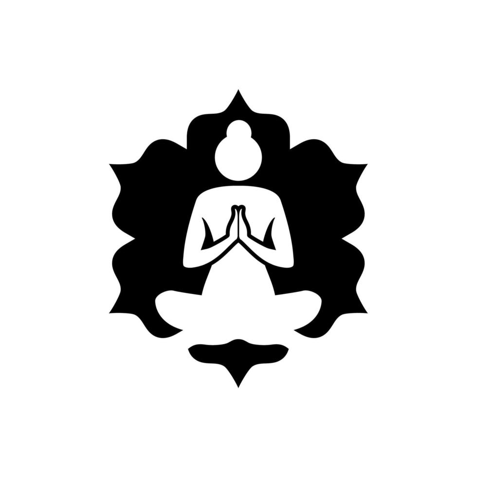 Yoga-Symbolvektor. Entspannungsmeditation, Achtsamkeit, Konzentrationsvektor vektor