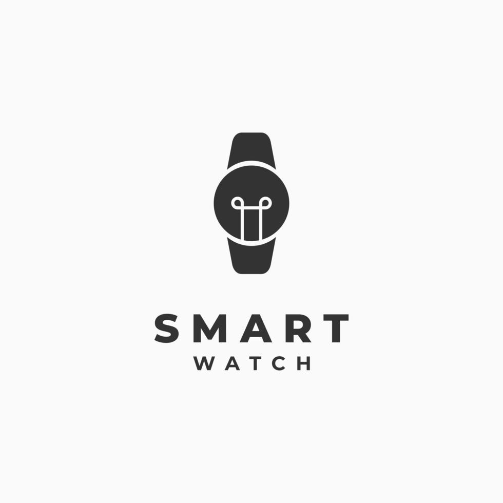Smartwatch-Logo-Design. uhr kombinieren mit modernem konzept des glühbirnenlogodesigns vektor