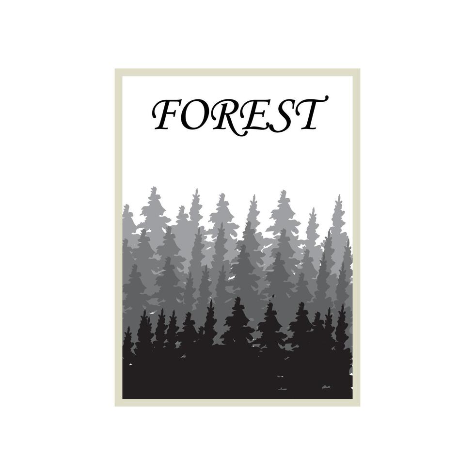 tall skog affisch illustration grafisk design vektor