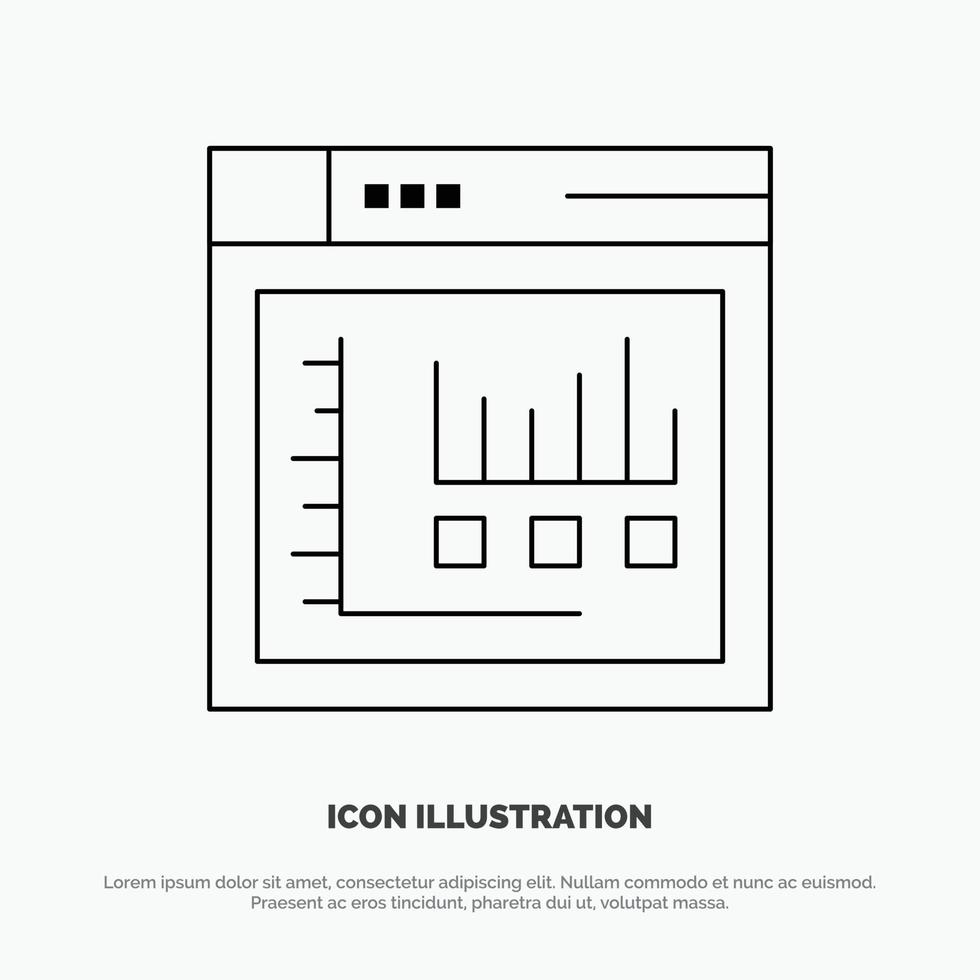 Browser-Internet-Web-Symbol für statische Vektorlinie vektor