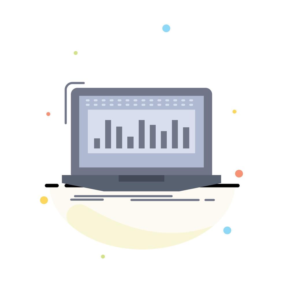 Daten-Finanzindex-Überwachungsvorrat flacher Farbsymbolvektor vektor