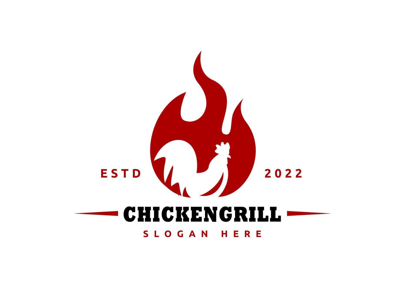 illustration av kyckling och brand, lämplig för restaurang, Kafé, och Övrig logotyper. vektor