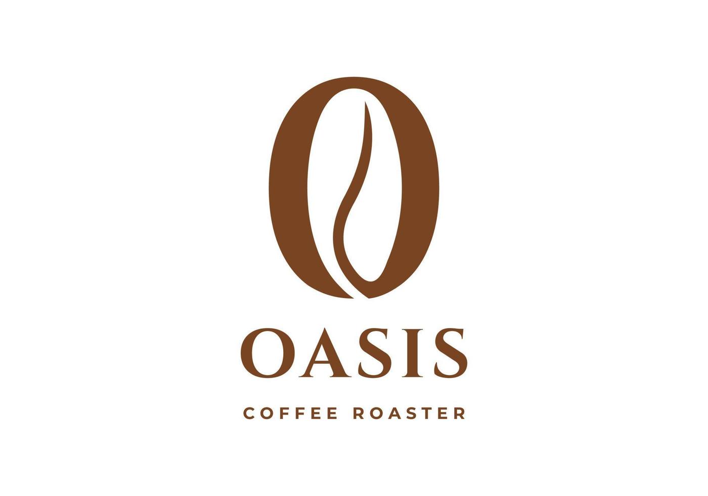 kaffeeförmiger buchstabe o logo, perfekt für café, café und andere. vektor