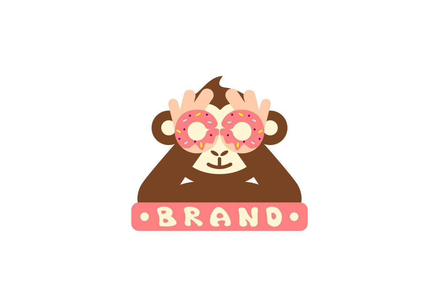 Donut-Affen-Logo, geeignet für Donut-Lebensmittelmarken. vektor