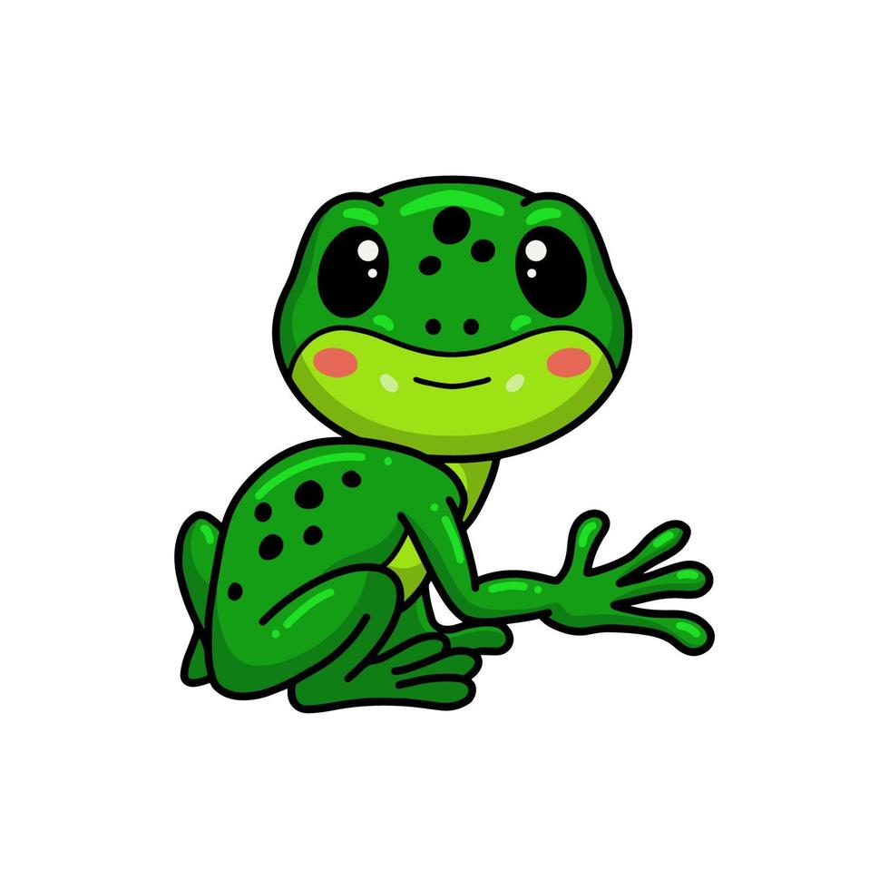 niedliche kleine Frosch-Cartoon-Figur vektor