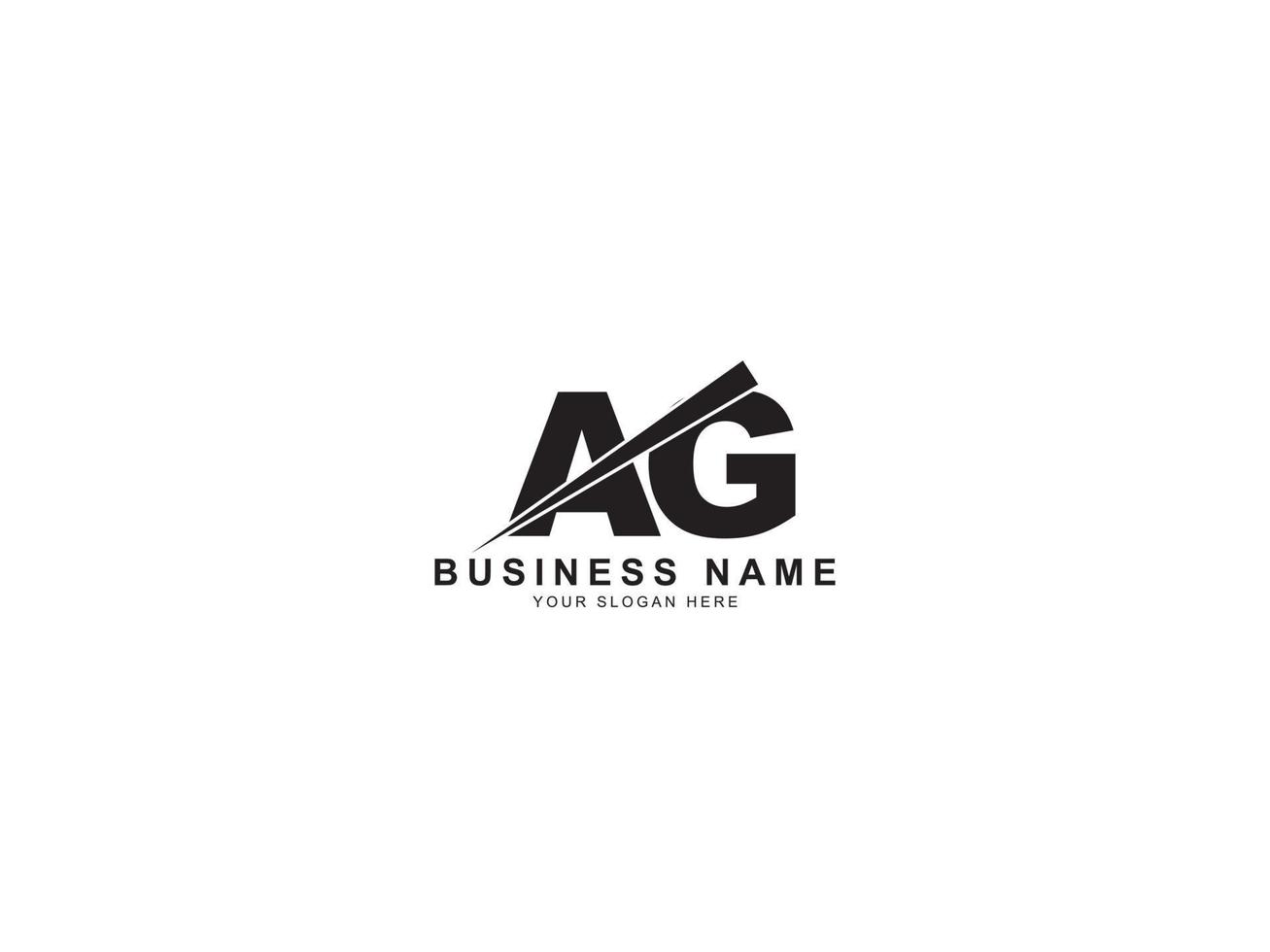 Brief-AG-Logo-Symbol, minimalistisches AG-Logo-Briefdesign vektor