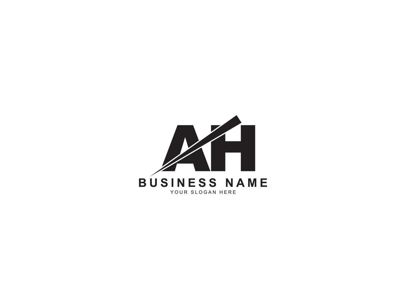 Buchstabe ah-Logo-Symbol, minimalistisches ah-Logo-Briefdesign vektor