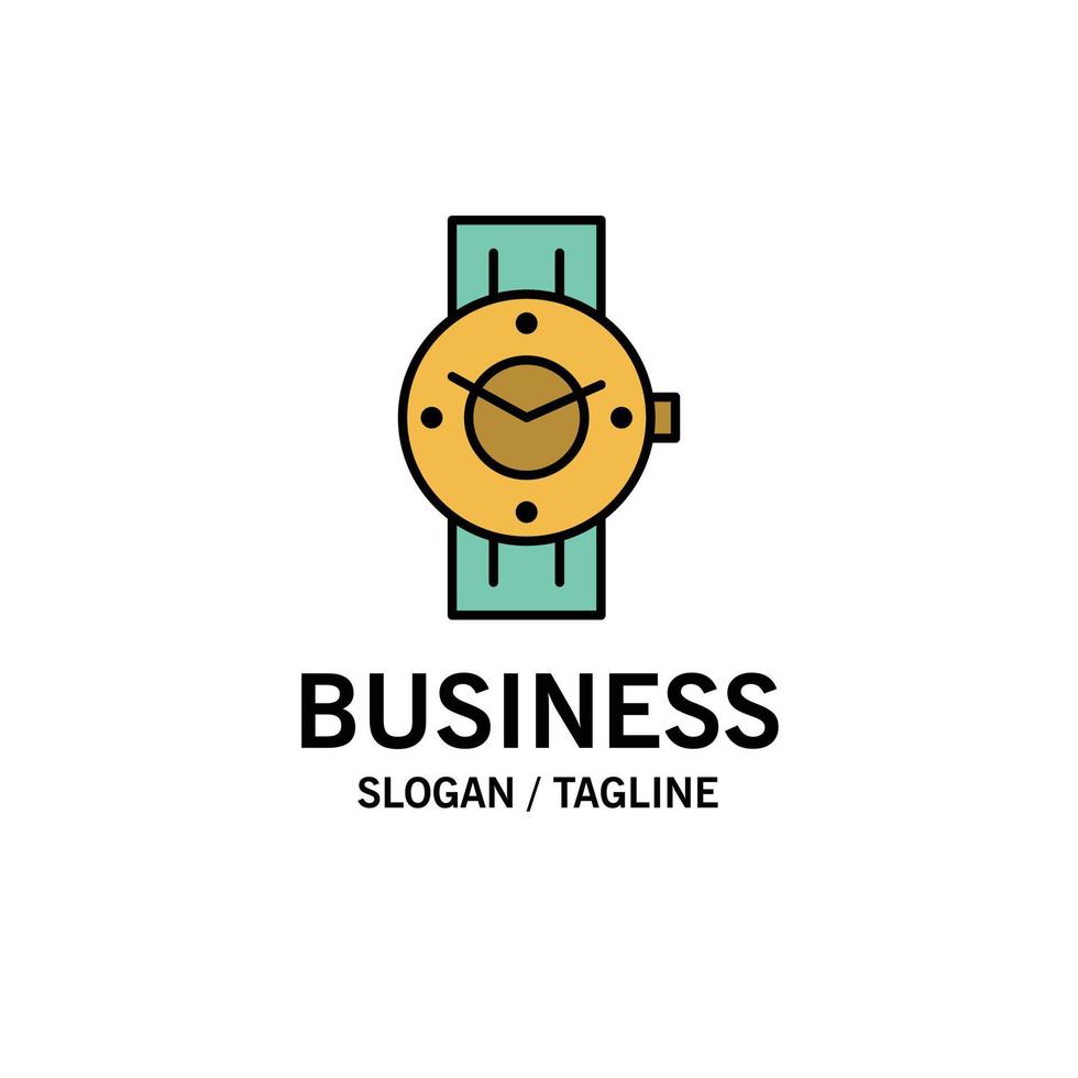 Uhr Smart Watch Zeit Telefon Android Business Logo Vorlage flache Farbe vektor