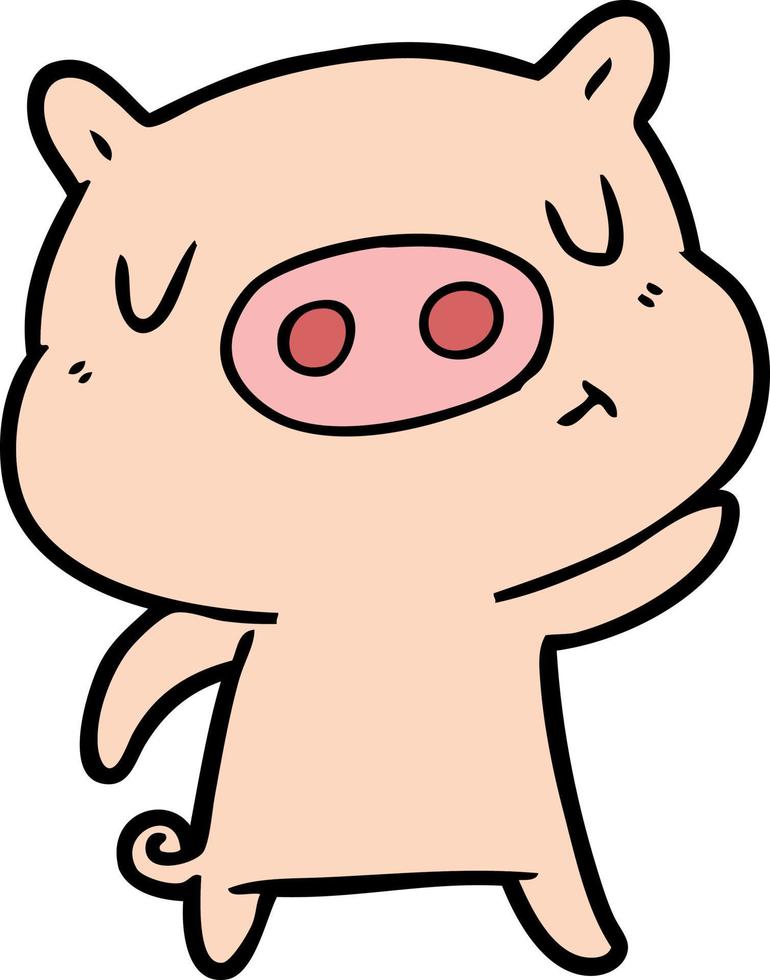 glückliches schwein der karikatur vektor