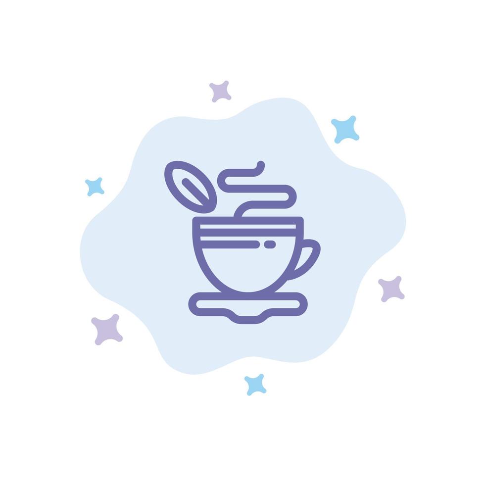 te kopp varm kaffe blå ikon på abstrakt moln bakgrund vektor