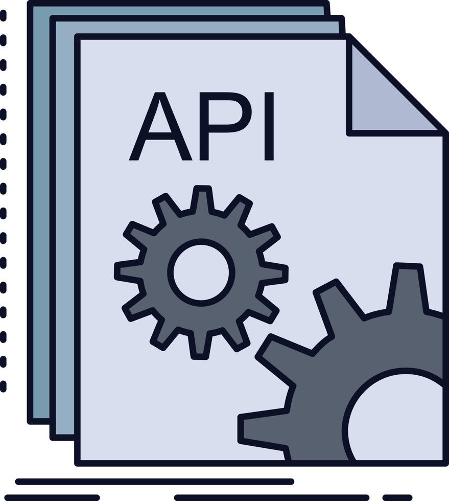 api app codierung entwicklersoftware flacher farbsymbolvektor vektor