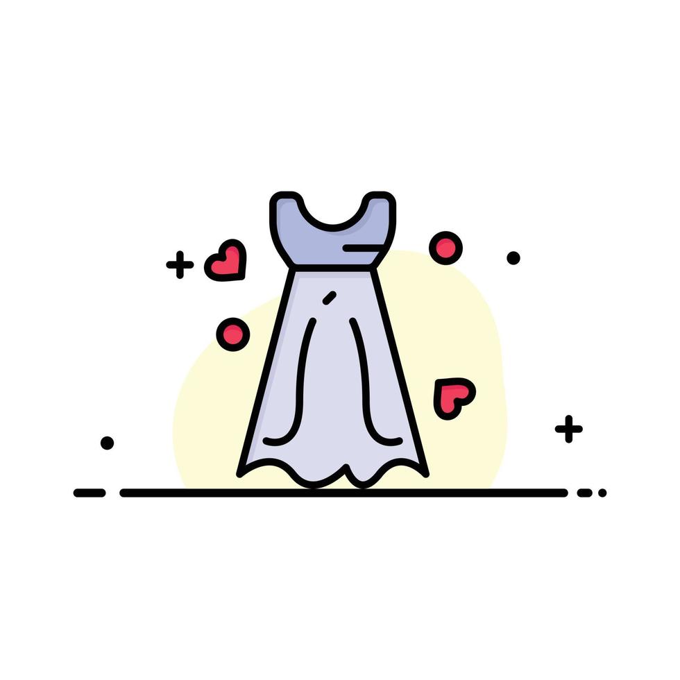 Kleid Frauen Hochzeitskleid Hochzeit Business flache Linie gefüllt Symbol Vektor Banner Vorlage