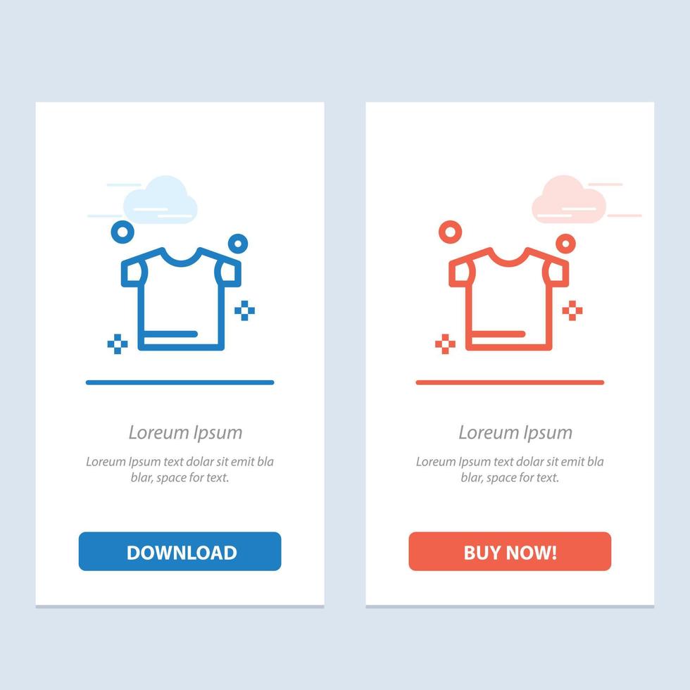 kläder torkning skjorta blå och röd ladda ner och köpa nu webb widget kort mall vektor